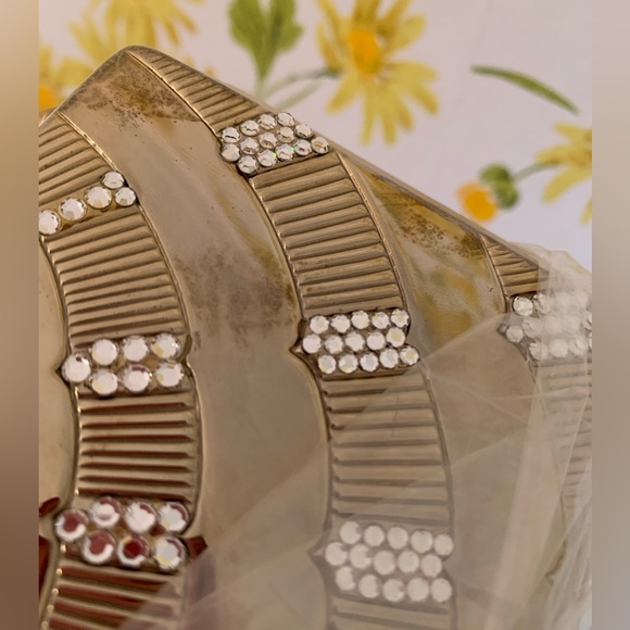 Saks Fifth Avenue Original Vintage Gold Rhinestone metallic Handbag Clutch Purse - Picture 6 of 11
